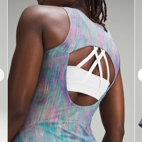 LULULEMON Everlux Short-Lined Tennis Tank Dress 6" Pixel Diffuse Multi Size 6 - Picture 4 of 16